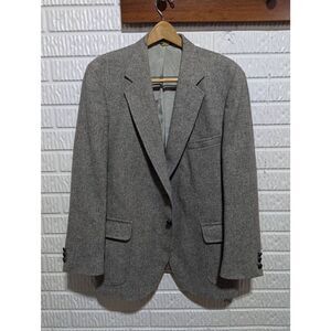 Middishade Vintage Men's Gray Wool Long-Sleeve Notch Lapel Blazer Jacket Size 42